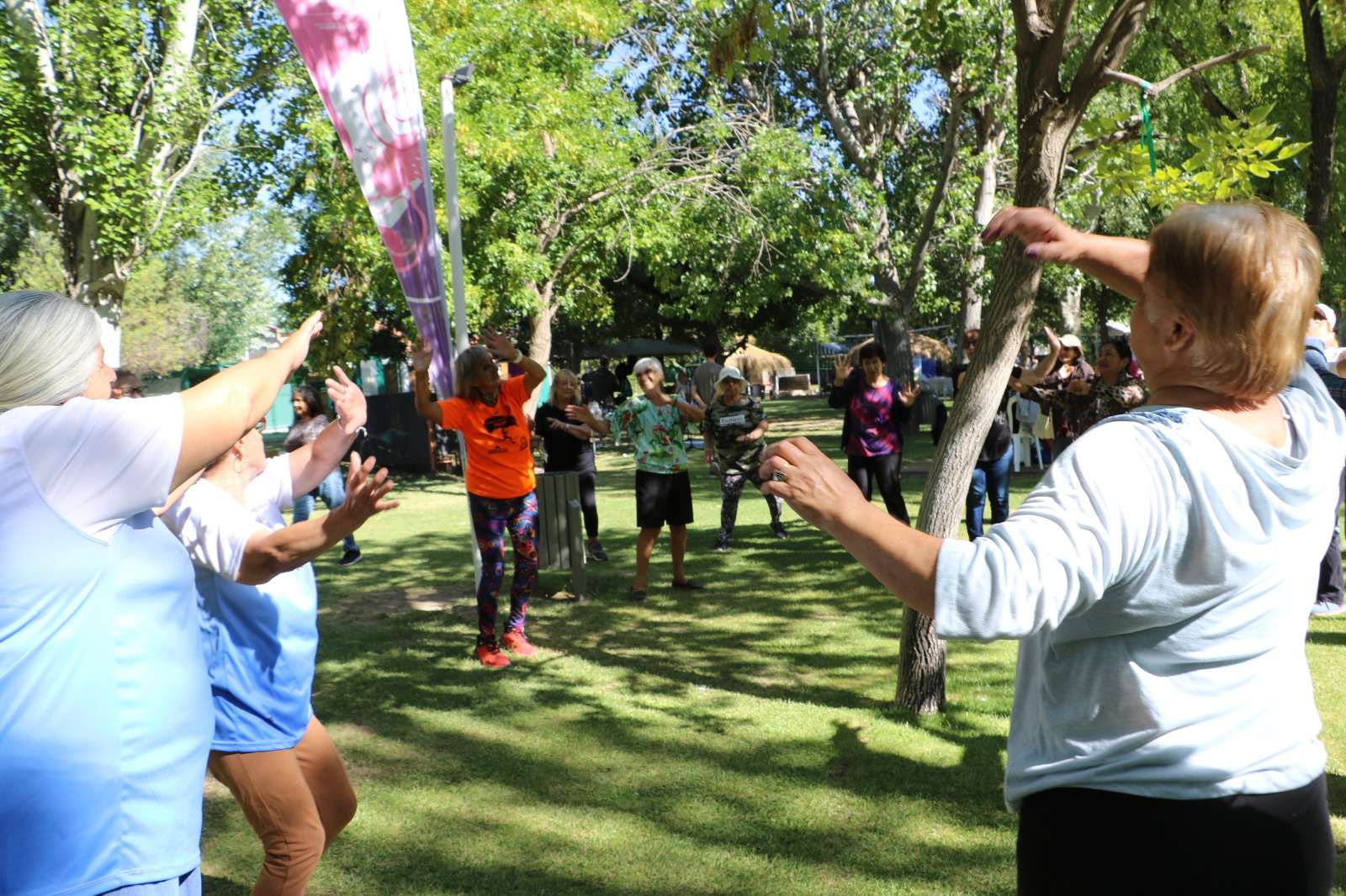 Diversión, actividad física y naturaleza: así disfrutan los adultos mayores la colonia de verano en el río Limay