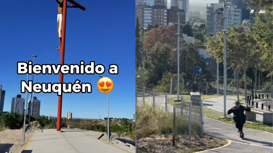 Un influencer de viaje pasó por Neuquén capital y esto fue lo que más le soprendió